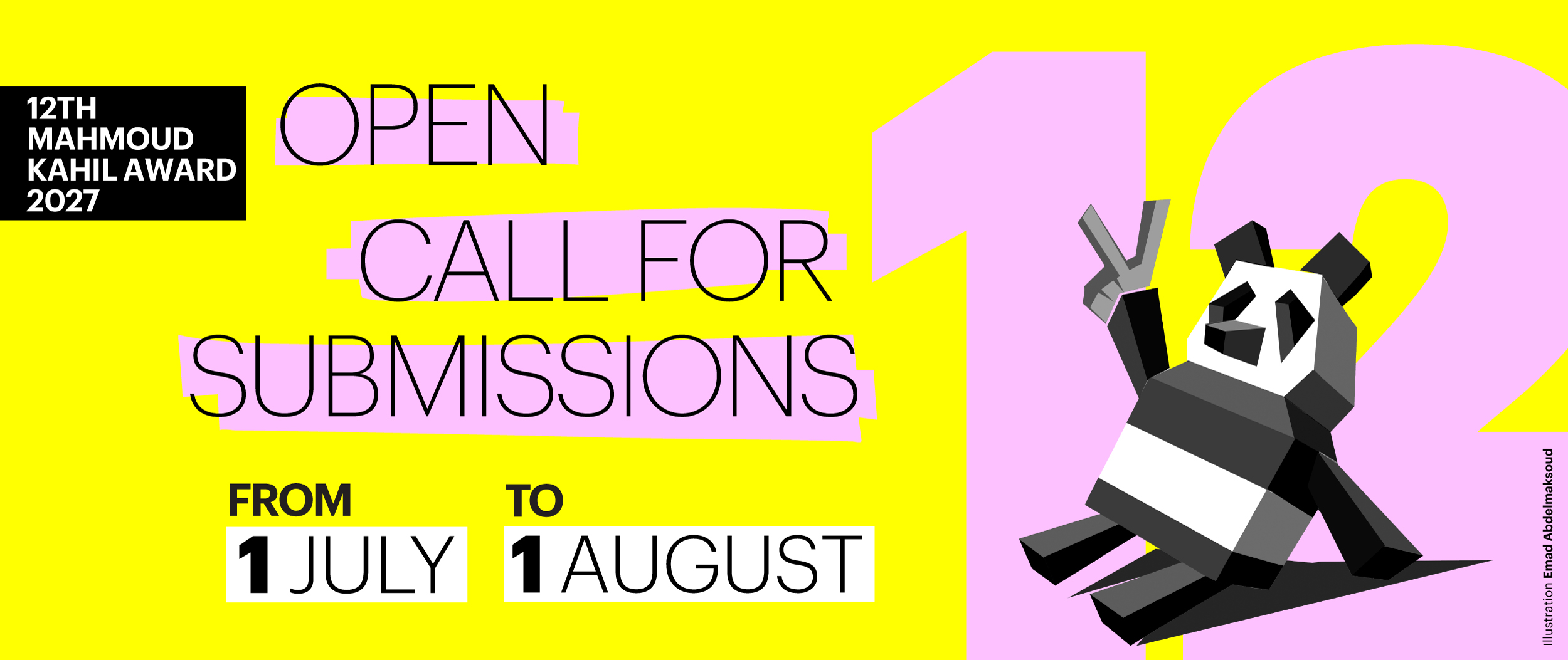 12th Mahmoud Kahil Award 2027 Open Call for Submissions